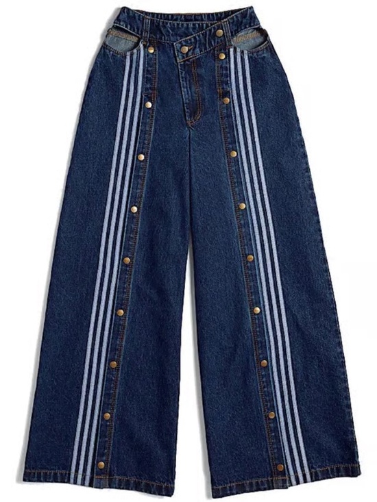 Adidas X Ivy Park Pants - Adidas x Ivy Park Beyoncé Denim Wide-Leg Snap Cargo Pants - Size XS